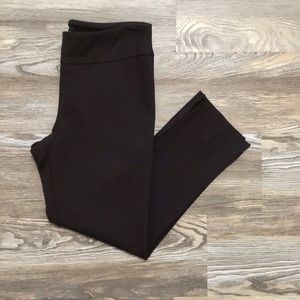 Estelle & Finn Brown Mid Rise Ponte Knit Crop Step Through Hem Leggings 4